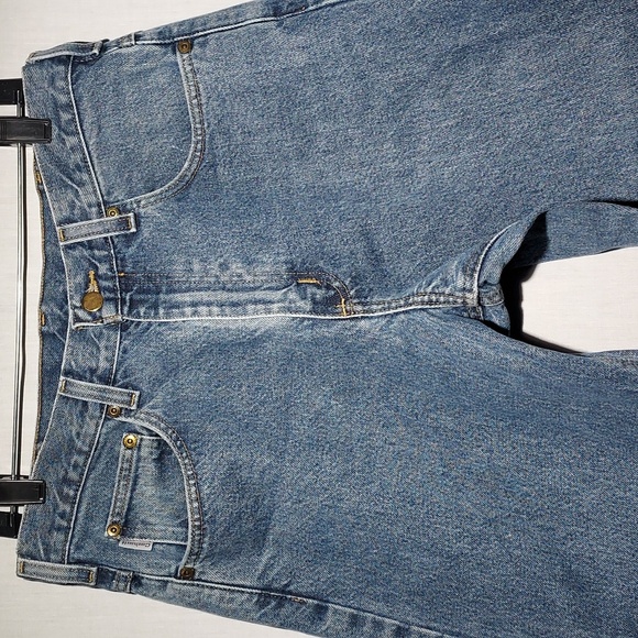 Carhartt Relaxed‎ Fit 100% cotton leather patch men's jeans US size 33 x 30 - Picture 2 of 8